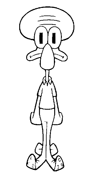 Squidward coloring page