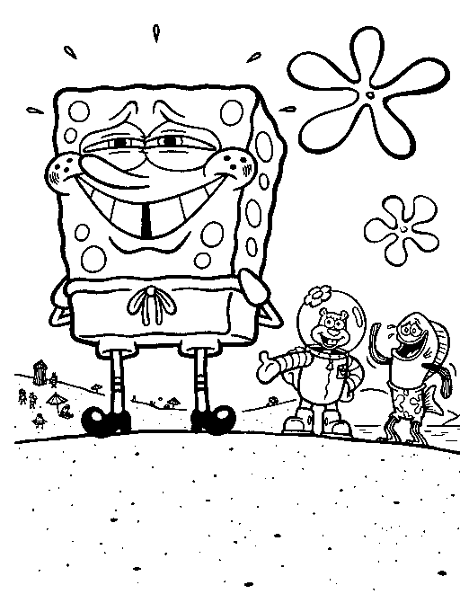 Spongebob smiling coloring page