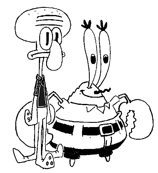 Squidward and Mr. Crabs coloring page