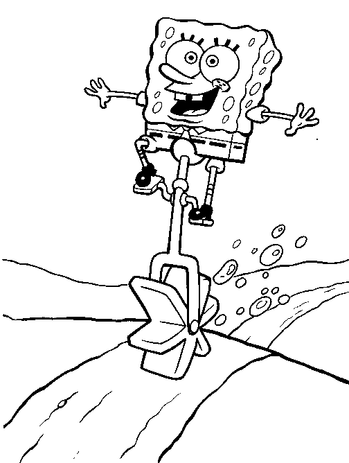 Spongebob having fun coloring page