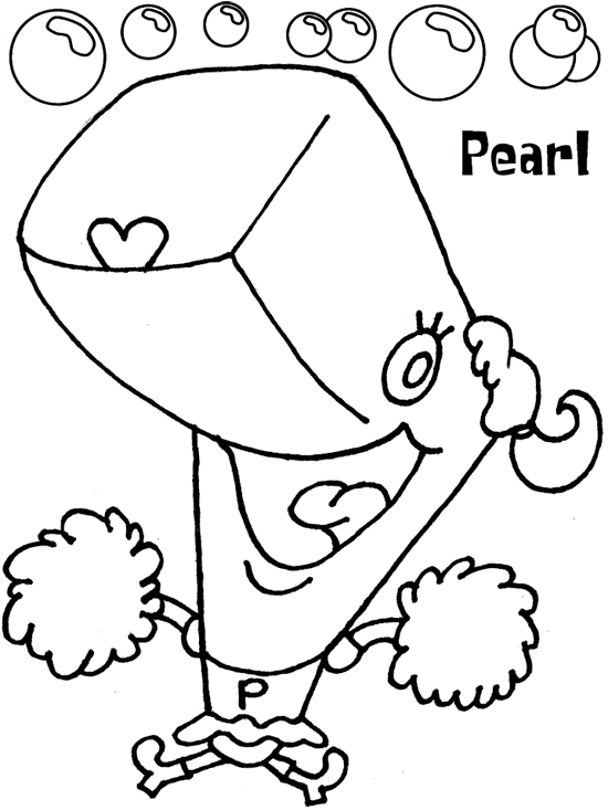 Pearl from Spongebob coloring page