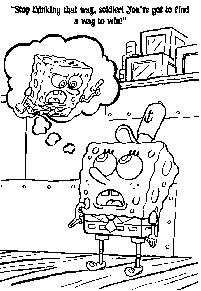 Spongebob sodier coloring page